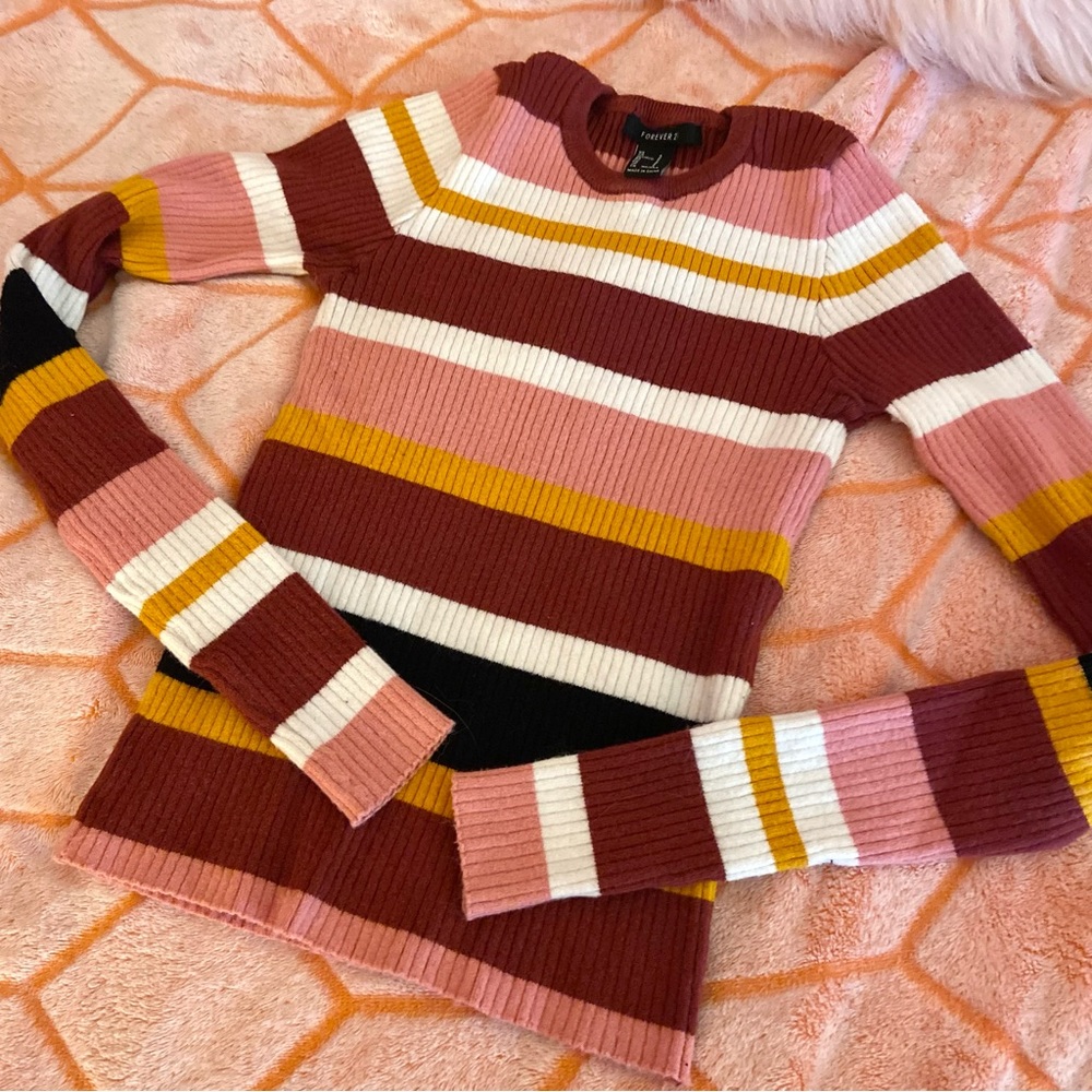 Ribbed striped sweater